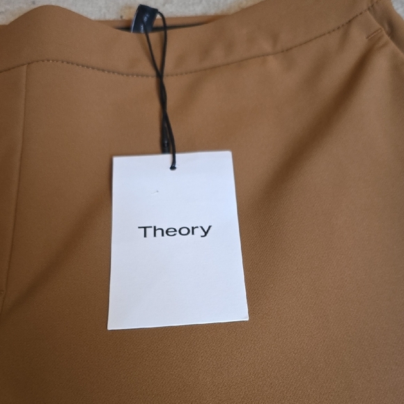 Theory Thaniel Deep Hazelnut Kenett Elastic Pull On Strech Slim Pants, S/ 4 NWT - Picture 2 of 16